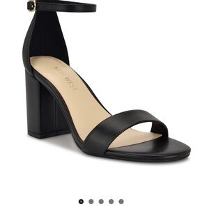 Nine West Black Block Heel Sandals “Tanela”